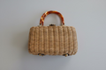 1950s Bayne Taylor Wicker Box Handbag with Lucite Handles