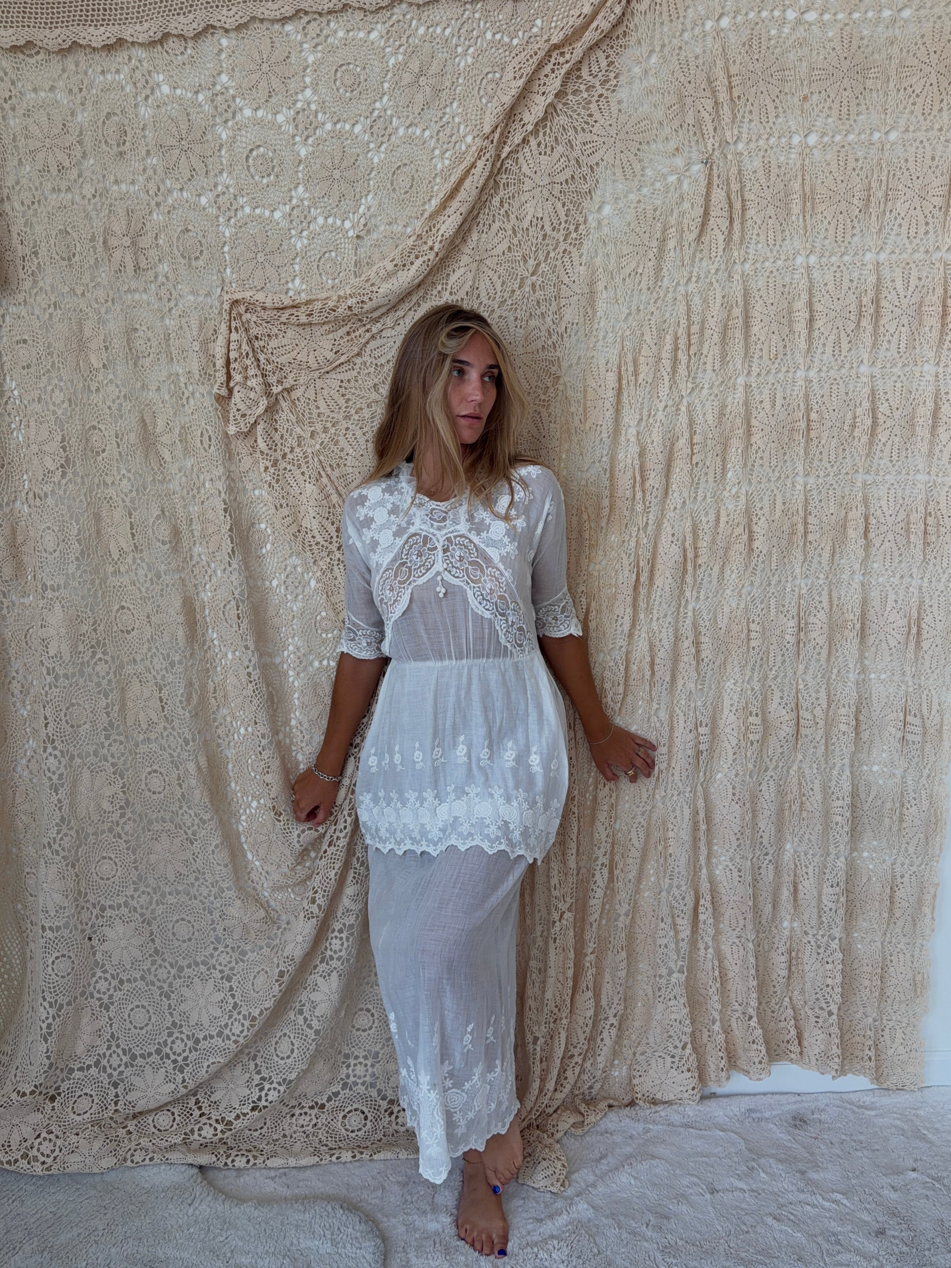 Edwardian Cotton Tea Dress