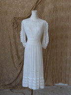 Edwardian White Lace Pintuck Dress