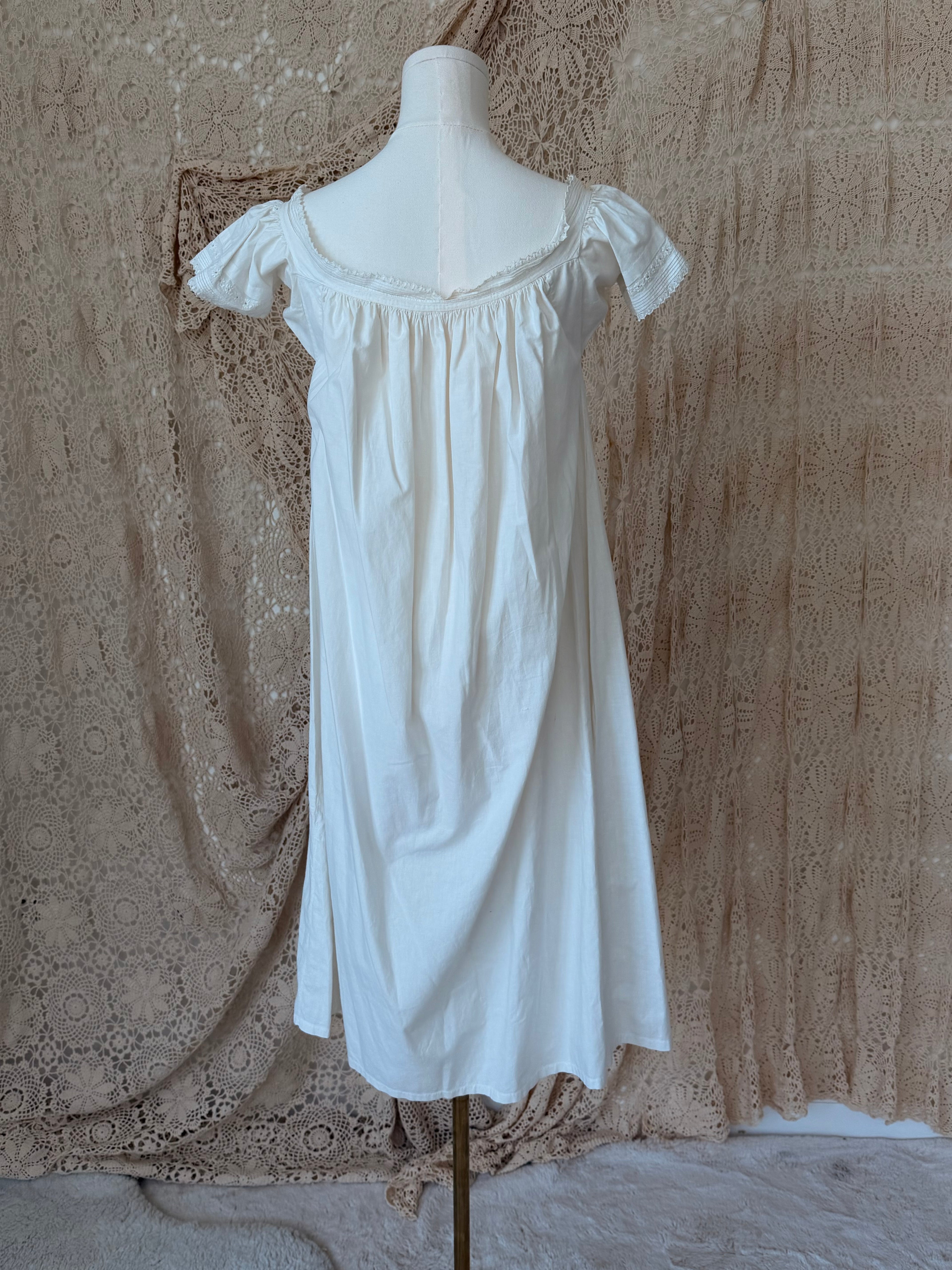 Edwardian Cotton Lawn Pintuck Nightgown