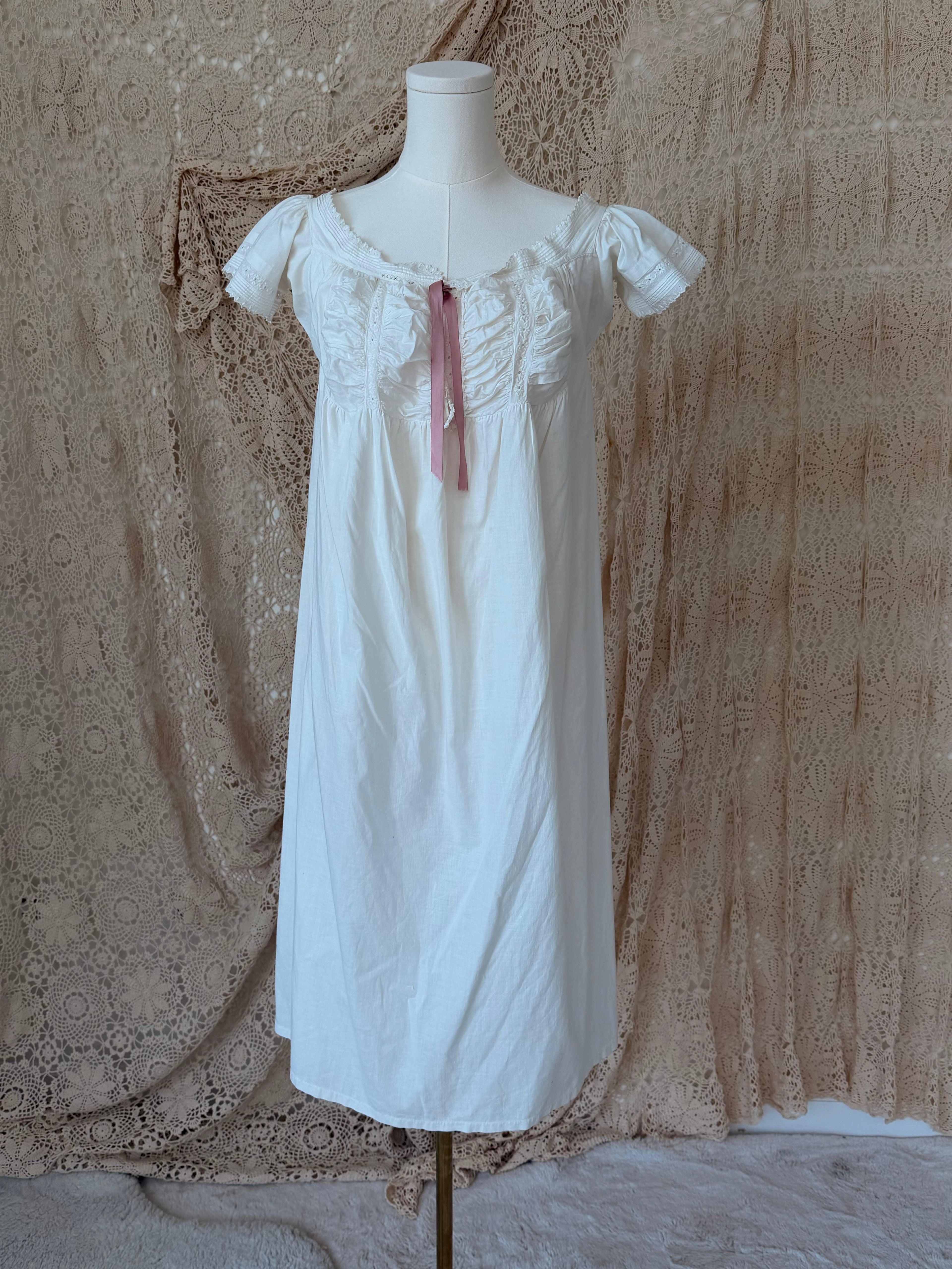 Edwardian Cotton Lawn Pintuck Nightgown