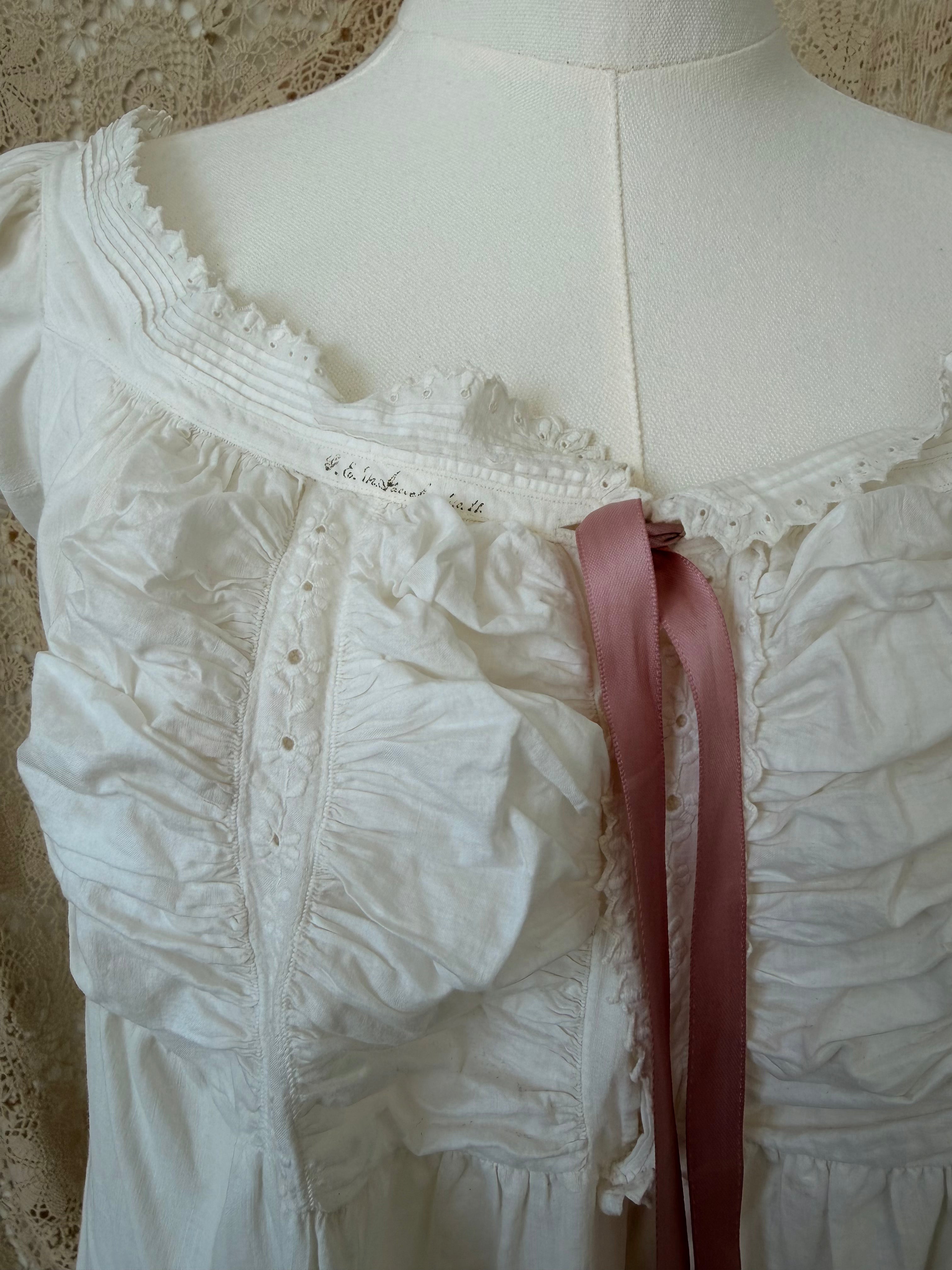 Edwardian Cotton Lawn Pintuck Nightgown