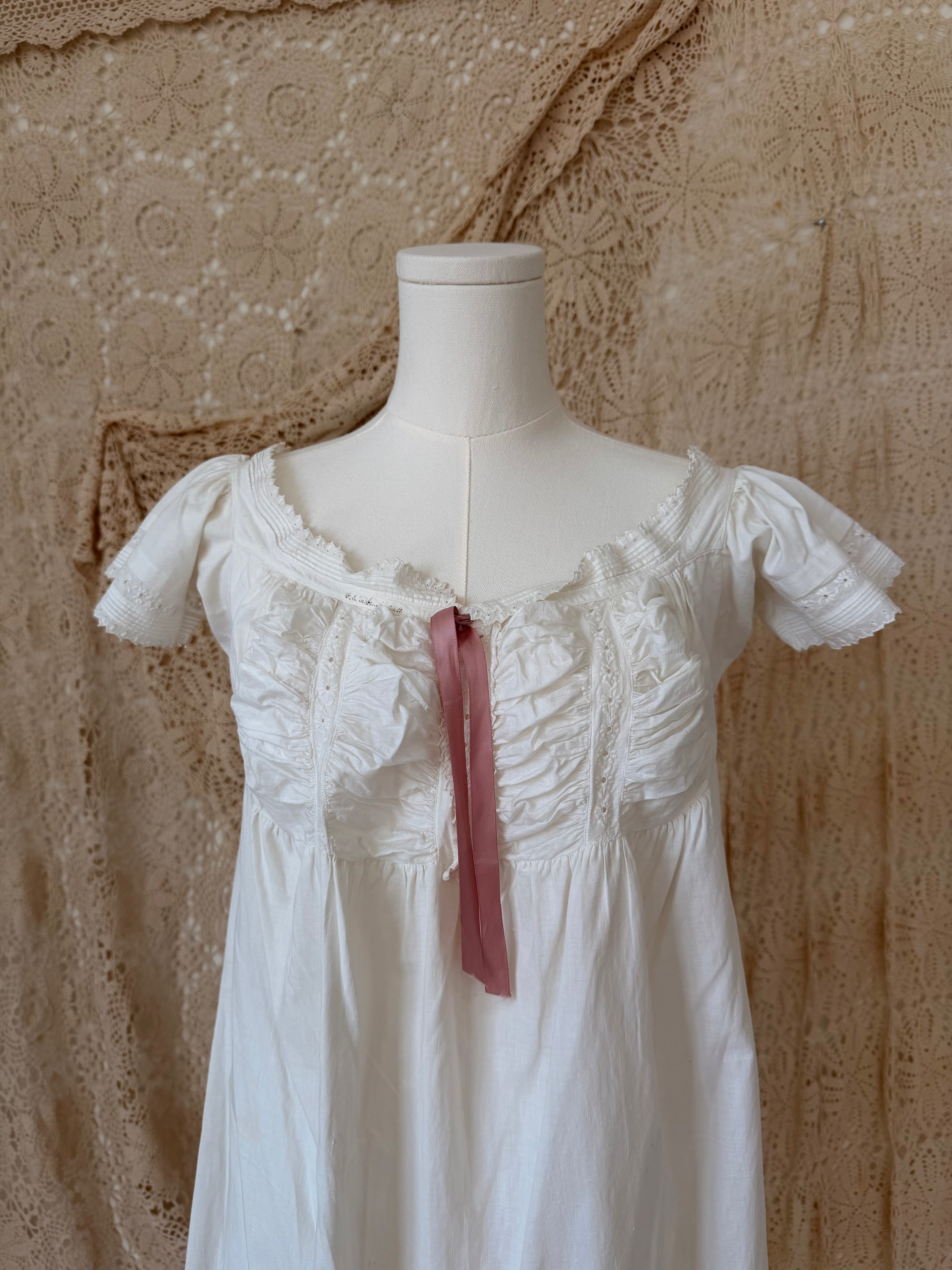 Edwardian Cotton Lawn Pintuck Nightgown