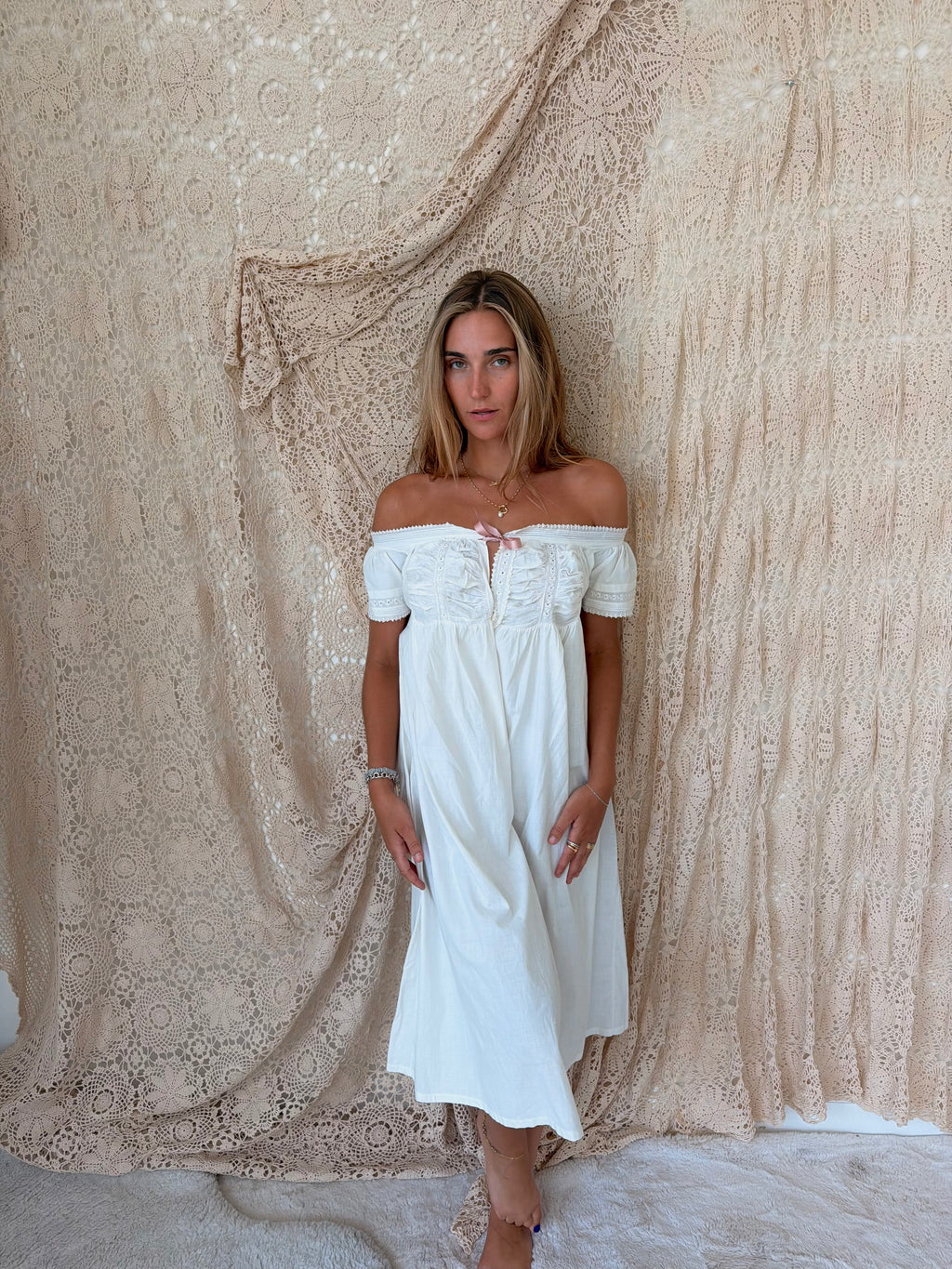 Edwardian Cotton Lawn Pintuck Nightgown