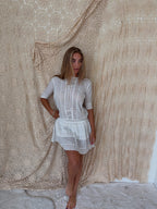 1910s Cotton Lace Lawn Drop Waist Dress