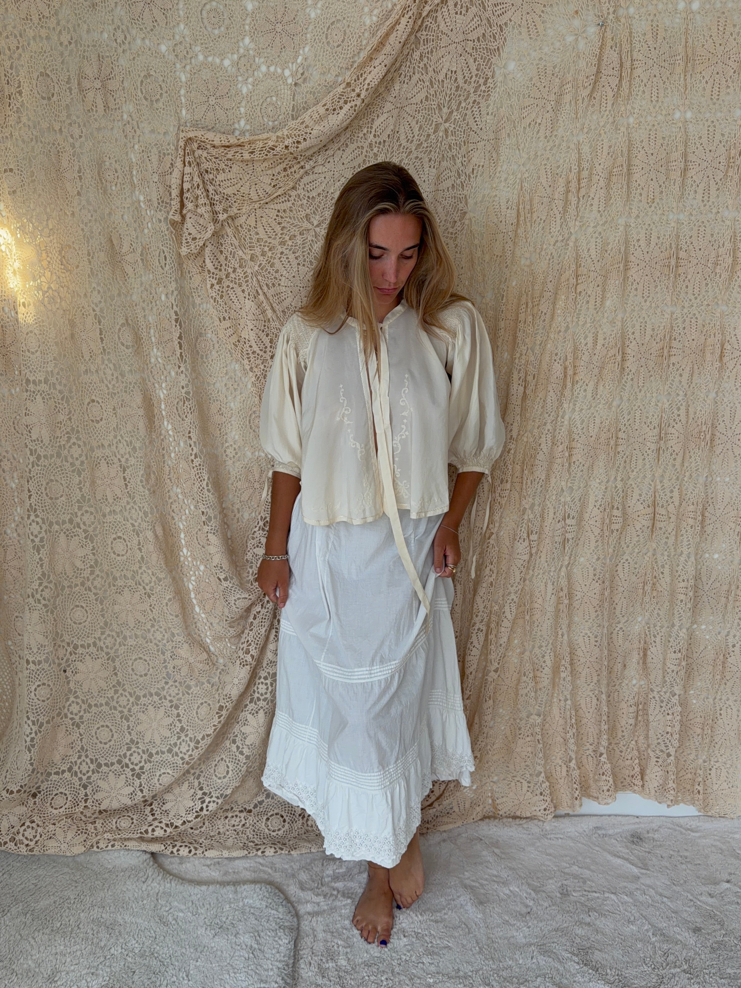 Late Edwardian Cotton Lace Trim Underskirt