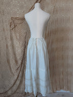 1900s Edwardian Cotton Petticoat with Crochet Lace Trim