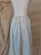 1900s Edwardian Cotton Petticoat with Crochet Lace Trim