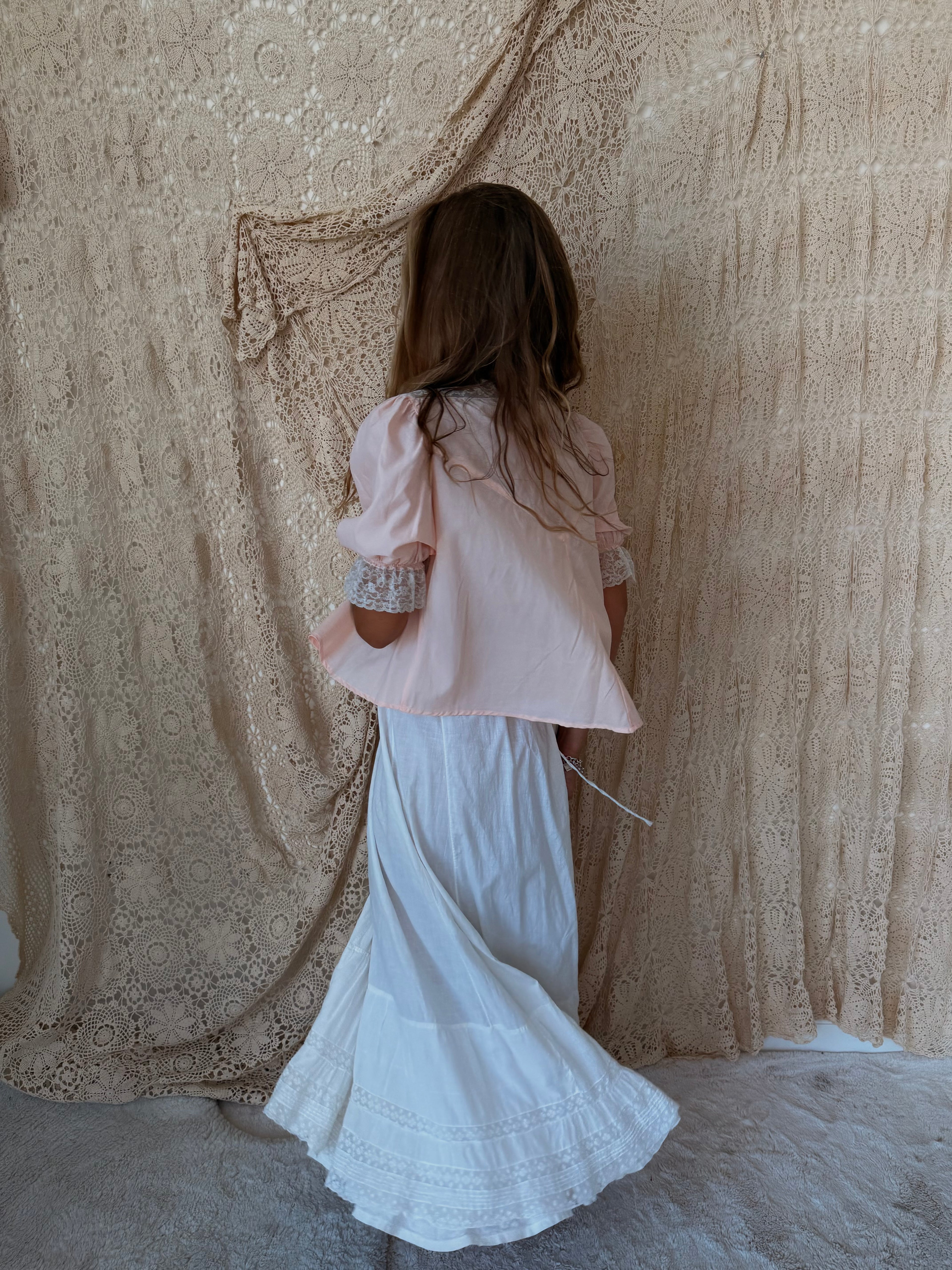 Edwardian Cotton Lace Tie Waist Petticoat