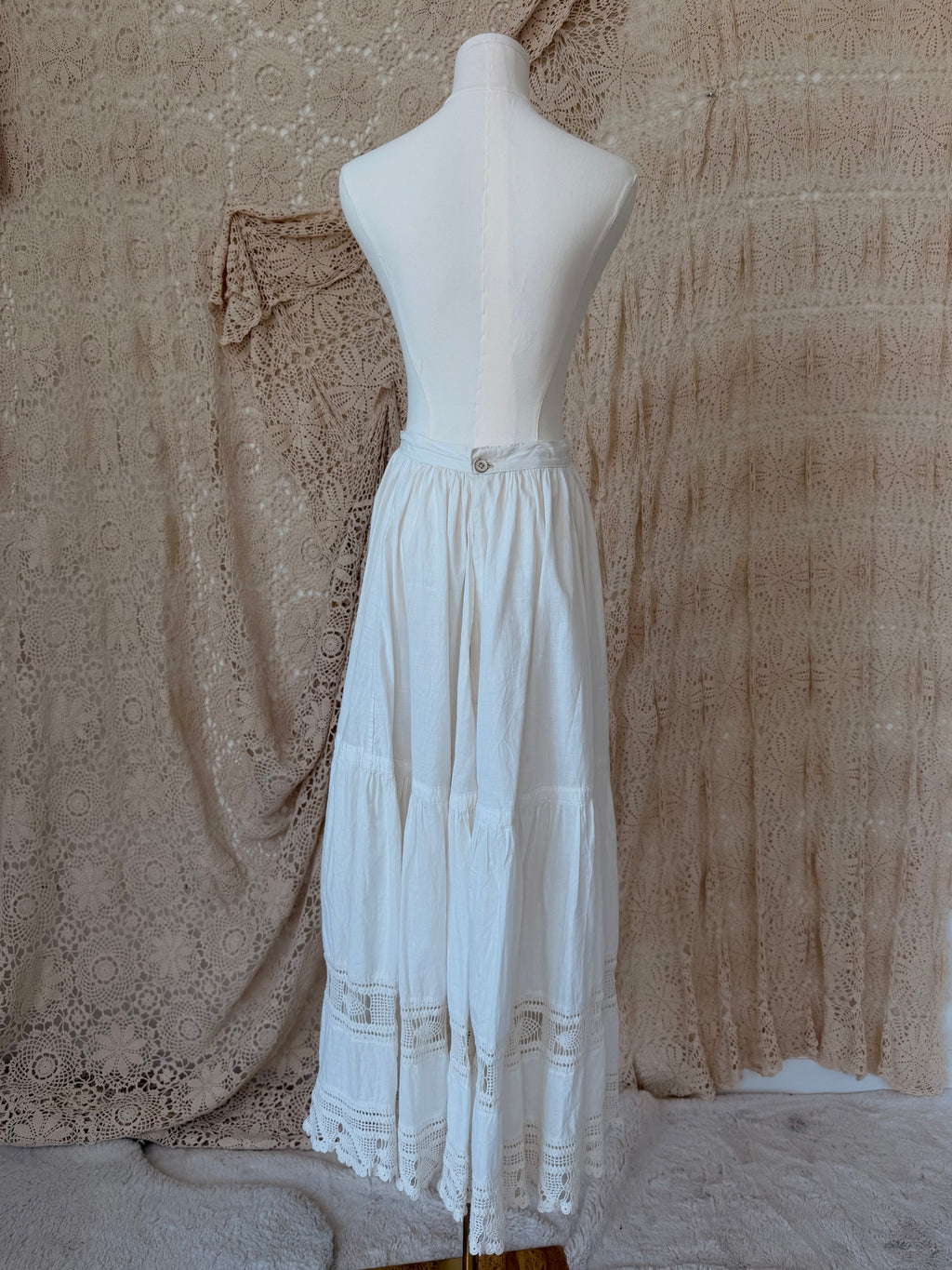 Edwardian Cotton Crochet Lace Petticoat