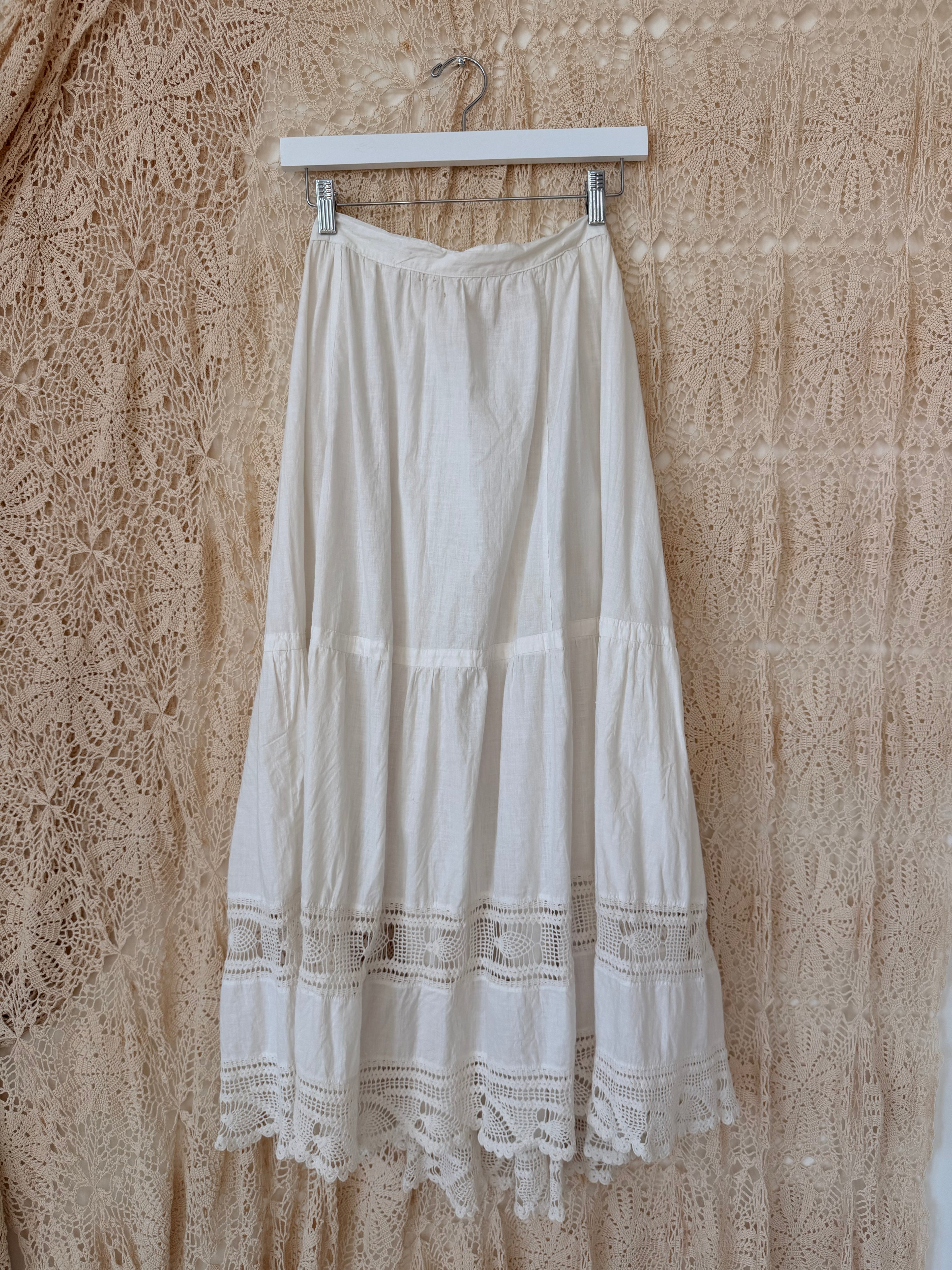 Edwardian Cotton Crochet Lace Petticoat
