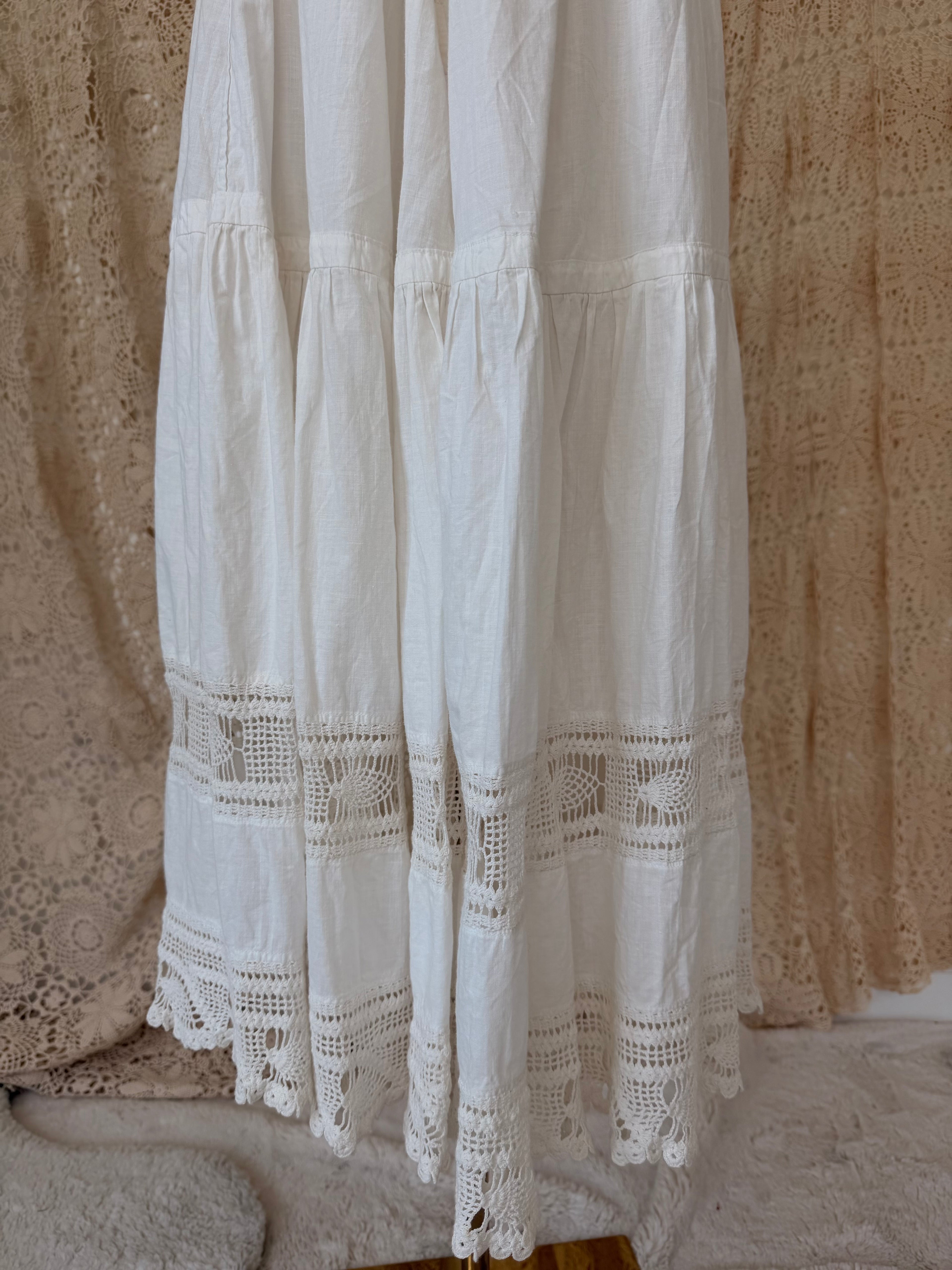 Edwardian Cotton Crochet Lace Petticoat