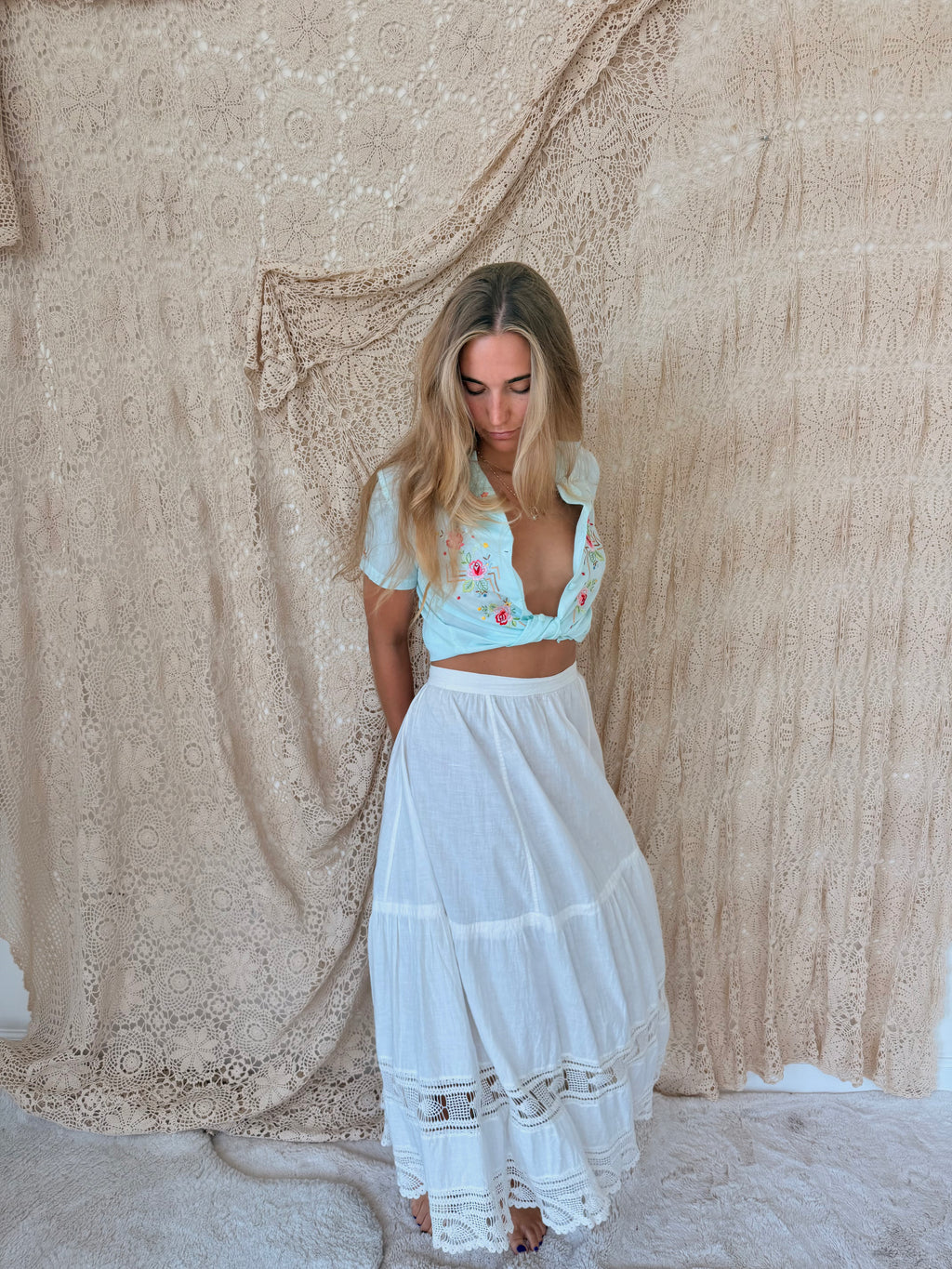 Edwardian Cotton Crochet Lace Petticoat