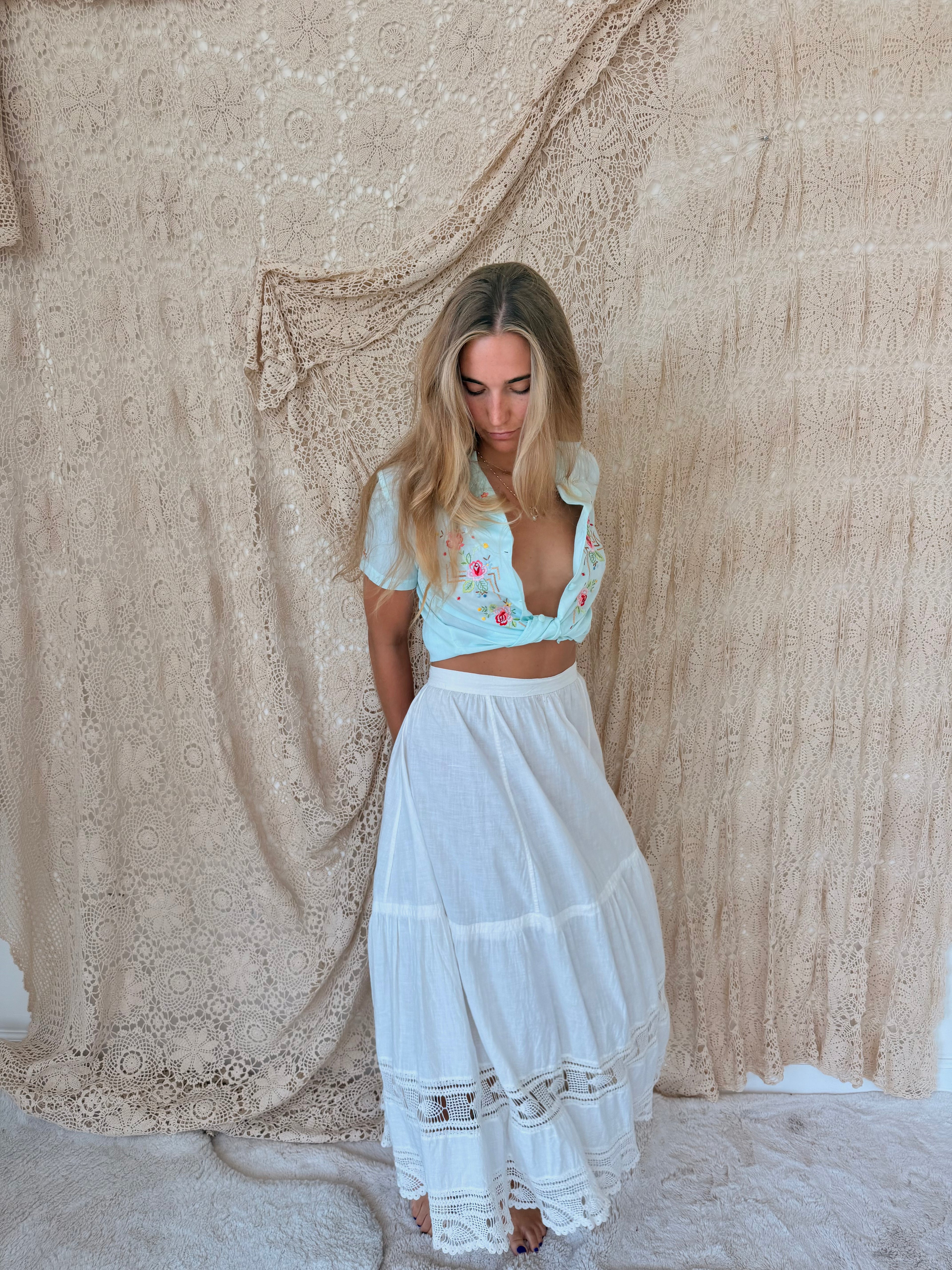 Edwardian Cotton Crochet Lace Petticoat